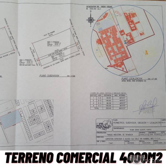 TERRENO COMERCIAL 4000 M2 EN ESQUINA A LADO DE COLEGIO