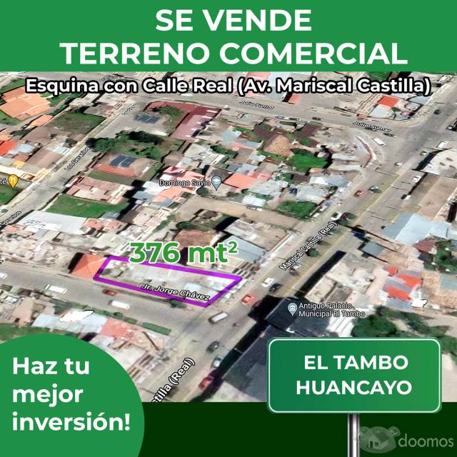 Oportunidad de Inversion, Terreno Comercial en el Tambo, Huancayo