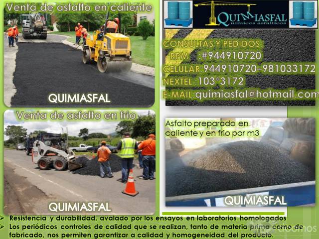 asfaltos en stock buenos 'precios /REVESTIMIENTO ASFALTICO Y MAS